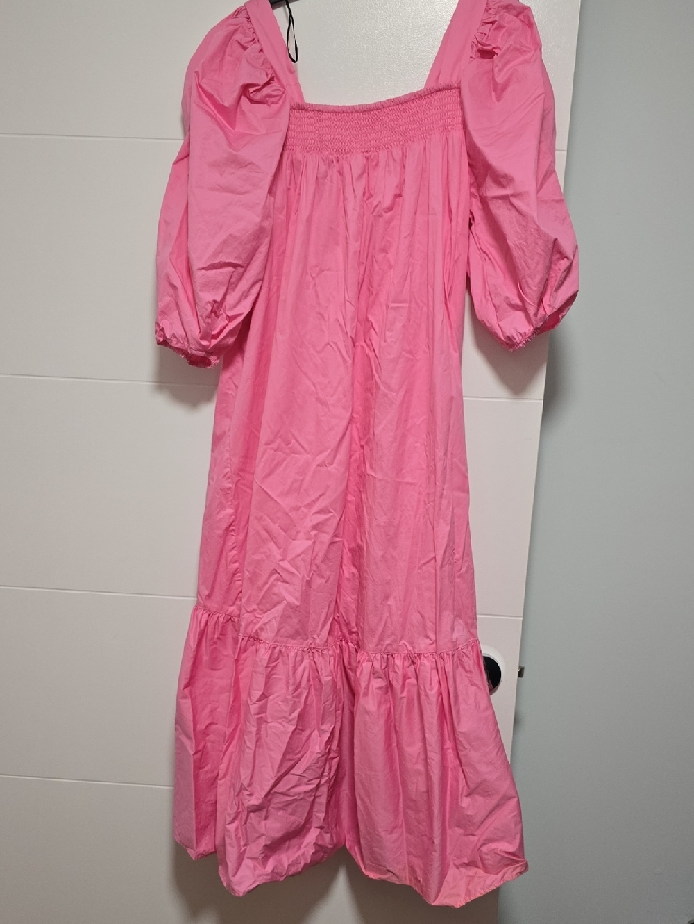 H&M Pink Puff Sleeve Kaftan Maxi Dress M - Picture 6 of 6